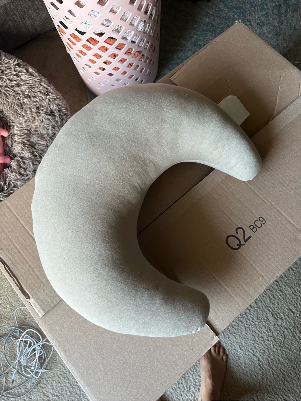 Crescent Support Pillow in Cream - Versatile Comfort